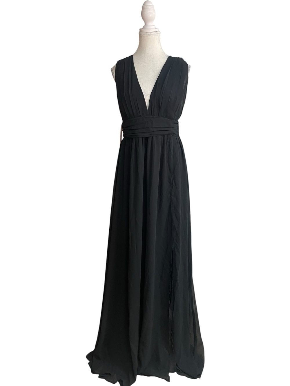 Lulus Heavenly Hues Sleeveless V-Neck Maxi Dress Black
